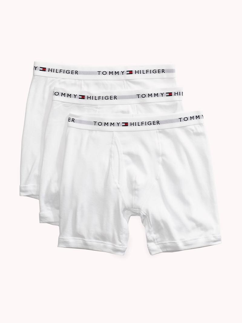 Férfi Tommy Hilfiger Classic cotton boxer brief 3pk Boxer Briefs Fehér | HU 1360ILH